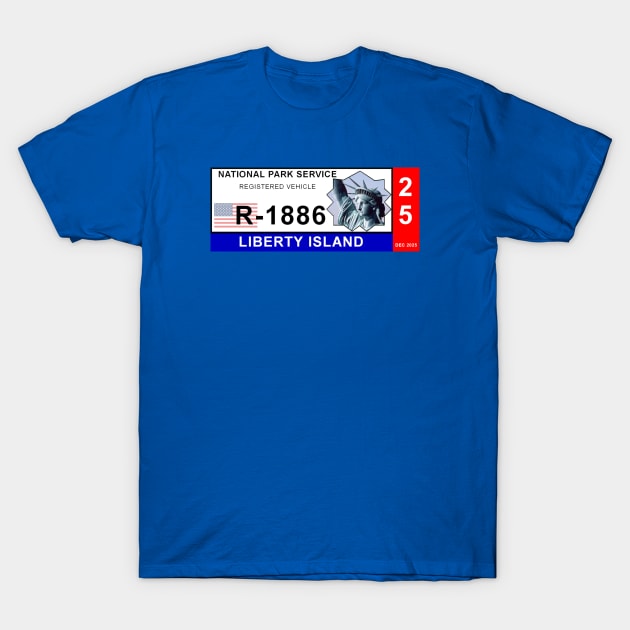 2025 Liberty Island National Park Parking Permit T-Shirt by Starbase79